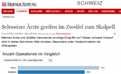 Articon.ch Schweizer Ärzte greifen im Zweifel zum Skalpell
